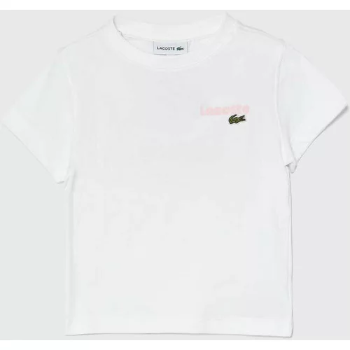 Lacoste Otroška bombažna kratka majica bela barva
