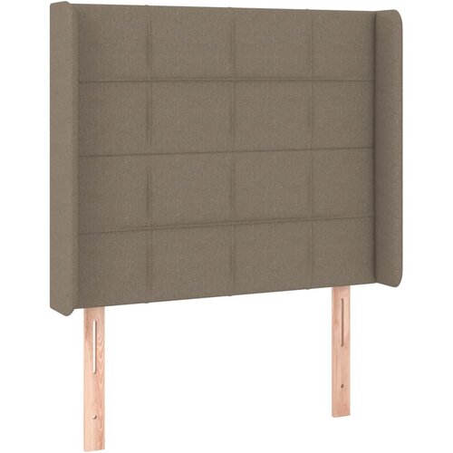  LED uzglavlje smeđesivo 93 x 16 x 118/128 cm od tkanine Slike