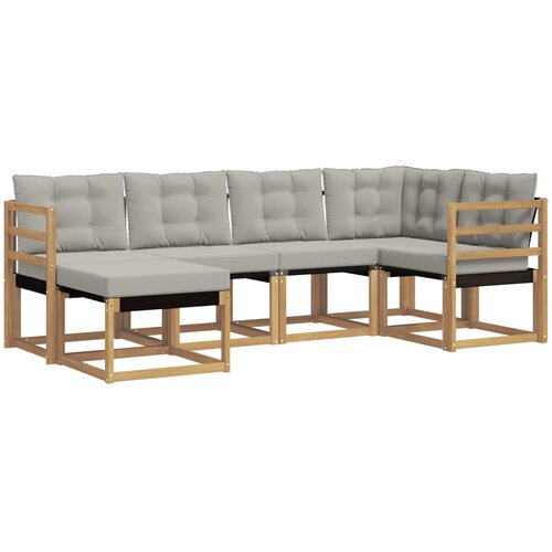 vidaXL Zunanja garnitura za sedenje 6 pcs Bela in svetlo siva, (5000279609) Cene