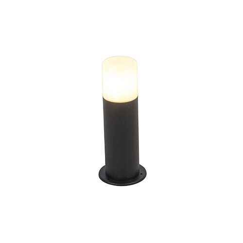 QAZQA Stoječa zunanja svetilka črna z opalovim odtenkom bela 30 cm IP44 - Odense Slike