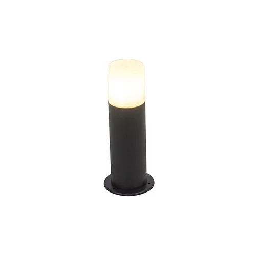 QAZQA Stoječa zunanja svetilka črna z opalovim odtenkom bela 30 cm IP44 - Odense