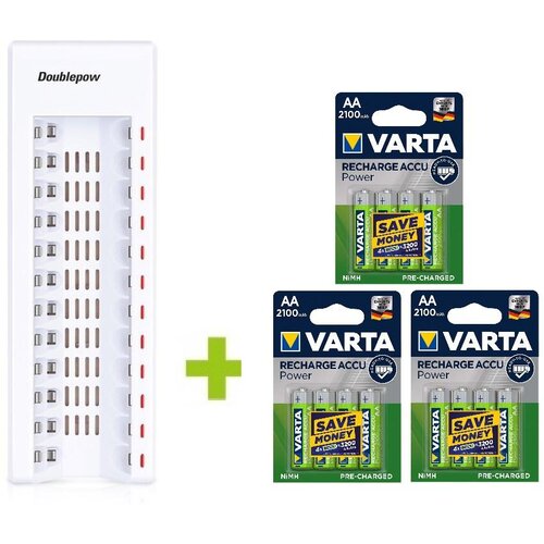 OXE Punjač za 12 AA baterija i 12 Varta 56706 R6 2100mAh NIMH basic baterija za punjenje Slike