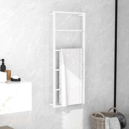 VidaXL Stalak za ručnike bijeli 45 x 10 x 115 cm čelični Slike