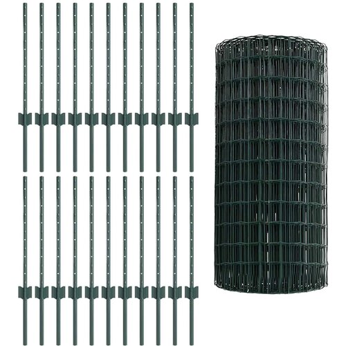 Euro ograda s postom 50 x 0,6 m Čelik premazan PVC-om Zelena Slike