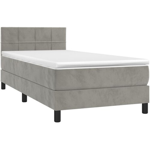 Box spring krevet s madracem svjetlosivi 80 x 200 cm bar&amp;scaron;unasti Slike