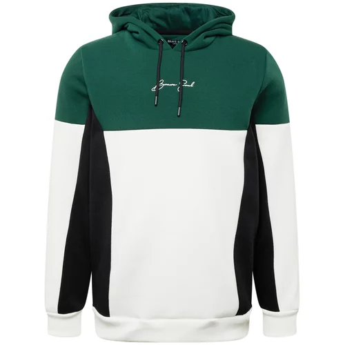 Brave Soul Sweater majica 'CARDANO' ecru/prljavo bijela / zelena / crna