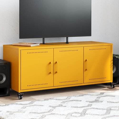 vidaXL TV omarica gorčično rumena 100,5x39x43,5cm hladno valjano jeklo Cene