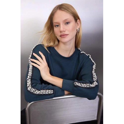 TRENDYOLMILLA ženski duks Twoaw26Sw00033, uljana / zelena Slike