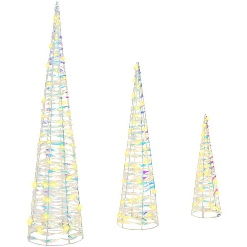 vidaXL Božićno drvce 3 pcs Topla bijela 40 cm 60 cm 80 cm PET Cijene