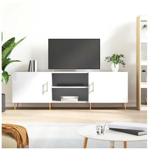 vidaXL TV omarica visok sijaj bela 150x30x50 cm inženirski l
