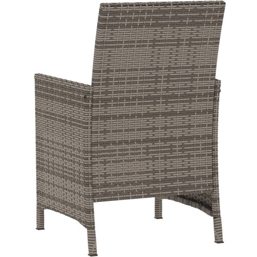  3-dijelni bistro set od poliratana s jastucima sivi Slike