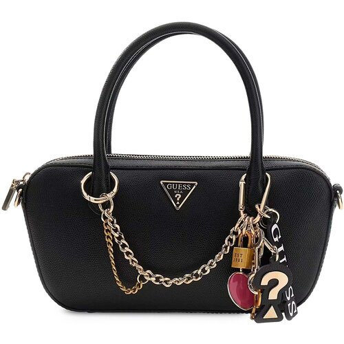Guess Ročne torbice Davina Small Satchel Črna Cene