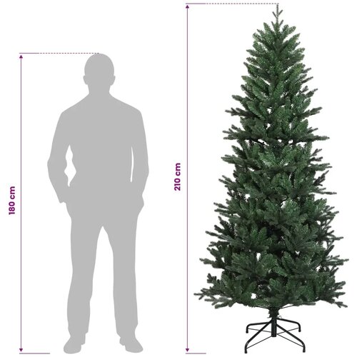  Umjetno božićno drvce s nogom 210 cm 300 LED lampica - Zelena 210 cm s LED svjetlima Slike