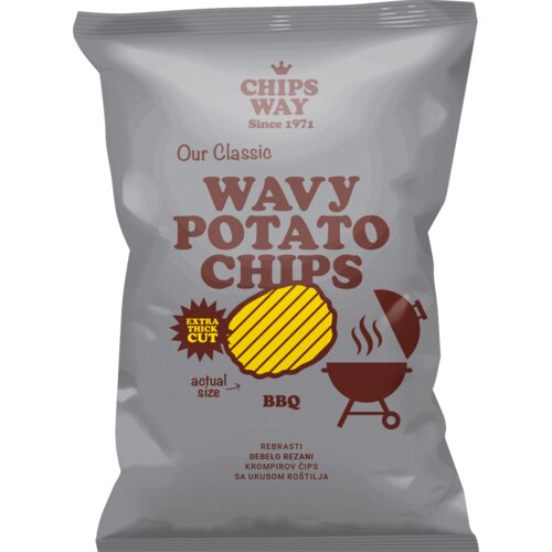 Chips Way čips pekarski debelo rezani BBQ 150g Slike