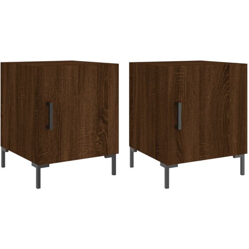 Maison Chic Dvo delni komplet Nočne omarice - Nočne mize rjavi hrast 40x40x50 cm inženirski les, (21688314) Slike