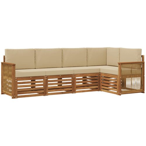 vidaXL Kotna sedežna garnitura z blazino 4 pcs Naravna, (5000283799) Cene