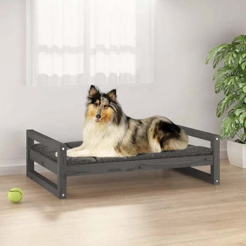  krevet za pse sivi 95 5 x 65 5 x 28 cm od masivne borovine