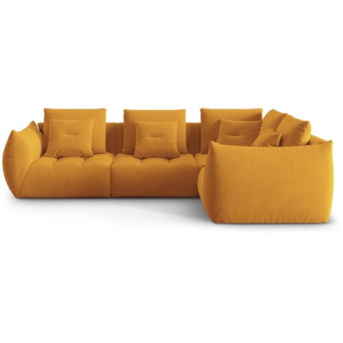 Micadoni Žuta kutna garnitura od boucl&amp;eacute; tkanine (s desnim kutom) Bloom &amp;ndash; Home Slike