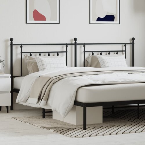 VidaXL Metalno uzglavlje crno 193 cm Slike
