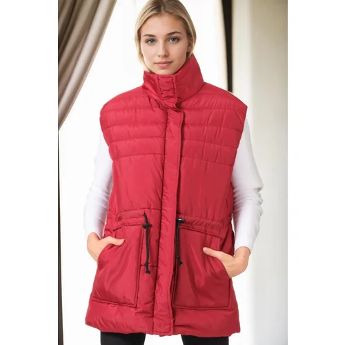 Dewberry Z6747 WOMEN'S VEST-BURGUNDY-1