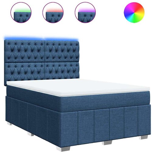 Maison Chic Box spring postelja - Vzmetna postelja z vzmetnico modra 140x190 cm blago SL11211, (21884013) Cene