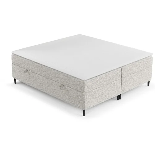 Maison de Rêve Svijetlo sivi boxspring krevet s prostorom za odlaganje 140x200 cm Araya –