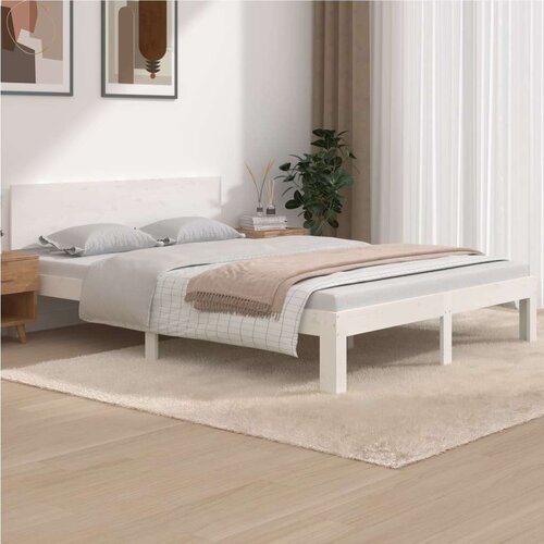  Posteljni okvir bel iz trdne borovine 140x190 cm, (20646381) Slike