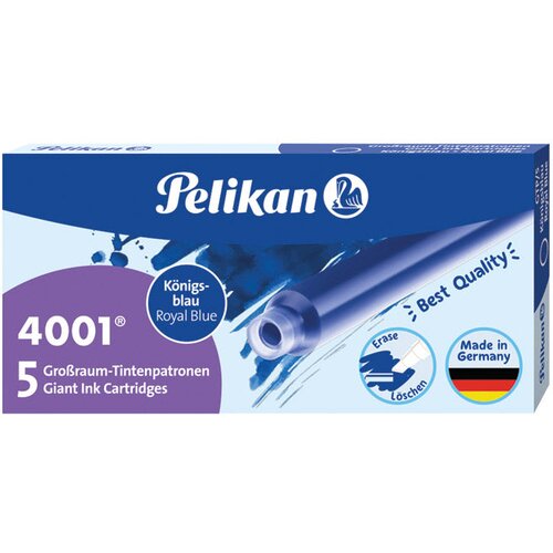 TINTA ZA NALIVPERO PATRONE DUGE PK5 4001 PELIKAN 310748 MODRA Slike