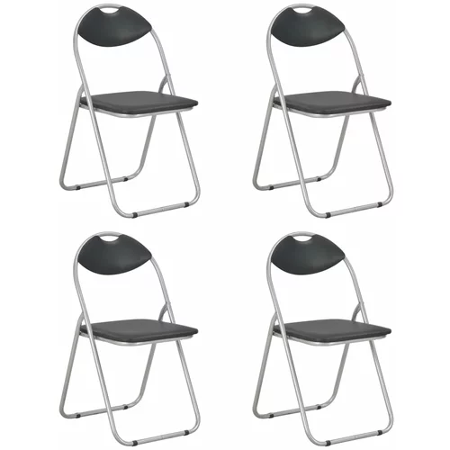  Sklopive blagovaonske stolice od umjetne kože 4 kom crne