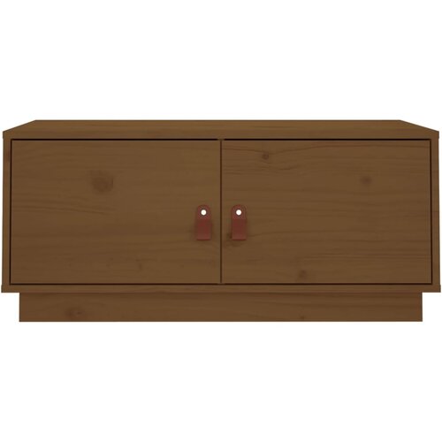 Maison Chic Klubska mizica - kavna mizica - Nizka mizica medeno rjava 80x50x35 cm trdna borovina, (21754357) Slike