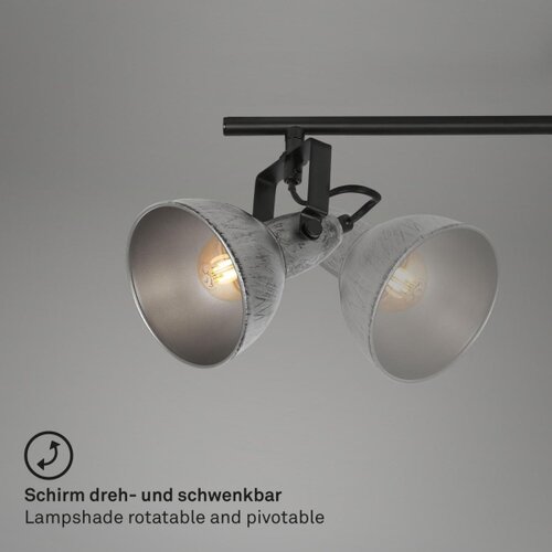 BRILONER 2049-034 - RETRO spot svetiljka 3xE14/40W/230V, siva Slike