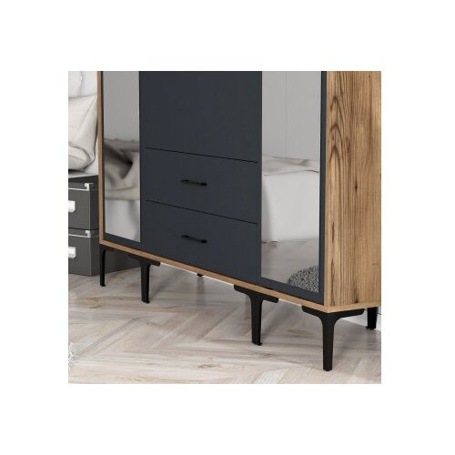 Hanah home kumsal rtr - walnut, anthracite walnutanthracite wardrobe Slike