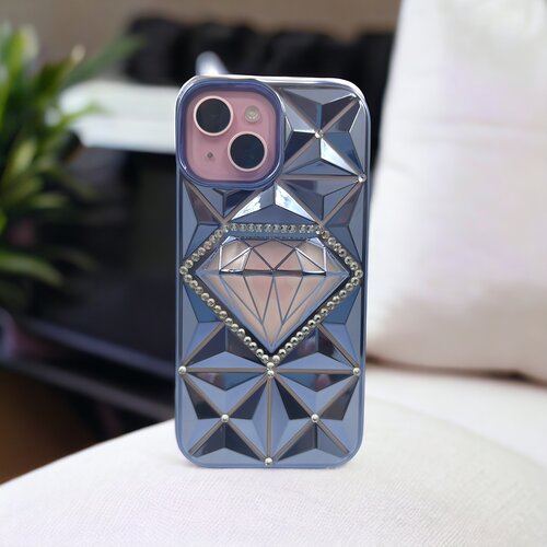  futrola 3D diamond za iphone 15 (6.1) plava Slike