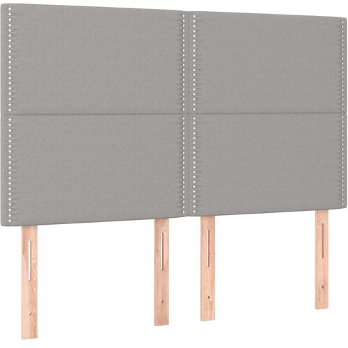 Maison Chic Posteljno vzglavje - Vzglavna omarica 4 kosa svetlo siv 72x5x78/88 cm blago, (22076908) Slike