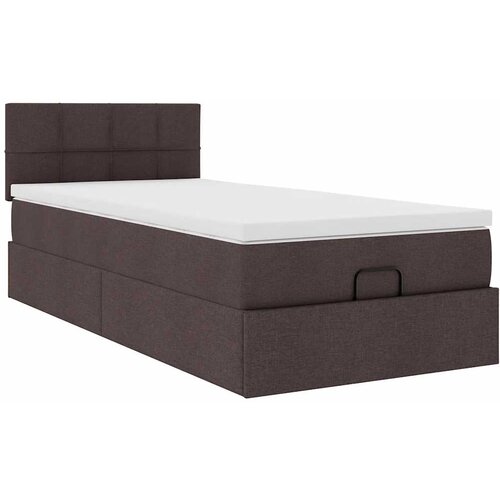 VidaXL Otomanski okvir kreveta s madraca tamnosmeđi 90x190cm tkanine Slike