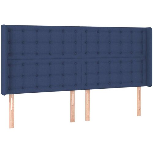  Krevet box spring s madracem LED plavi 200x200 cm od tkanine Slike
