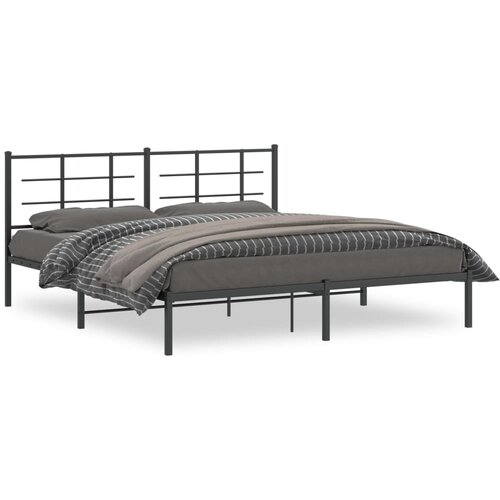 vidaXL Metalni okvir za krevet s uzglavljem crni 183x213 cm Cijene
