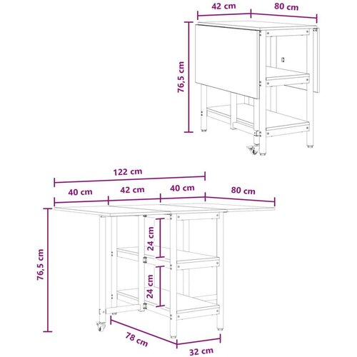 Blagovaonski stol 122 x 80 x 76 5 cm Konstruirano drvo - Crni hrast Slike