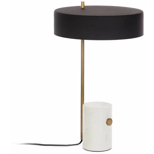 Kave Home Bijelo-crna stolna lampa s metalnim sjenilom (visina 53 cm) Phant -