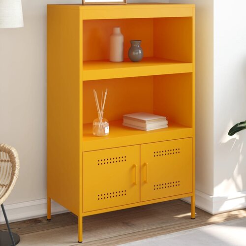  Visoka komoda boja senfa 67 x 39 x 113 cm čelični Cene