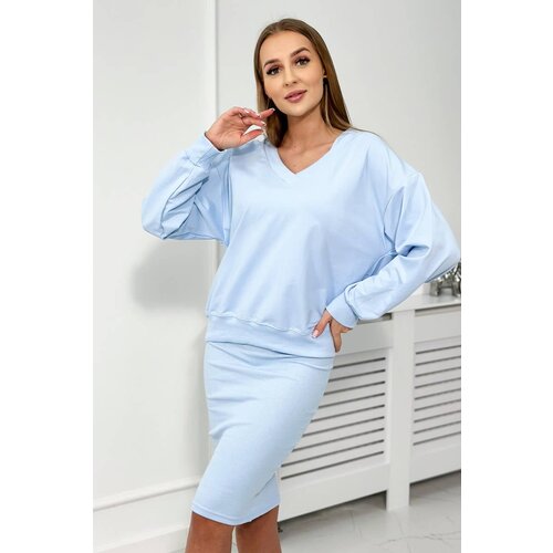 Kesi Set blouse + ribbed dress azure Cene