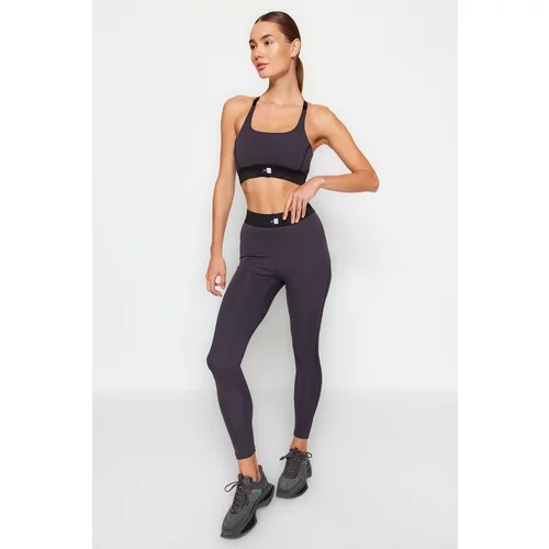 Trendyol Dark Anthracite With Label and Elastic Waist Detailed Support/Sculpting Sports Bra