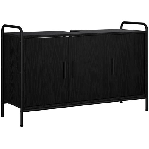  Set ormarića za kupaonicu 3 kom. Crni hrast 40 x 36 x 99 5 cm - Crni hrast Ormarić ispod sudopera (3 vrata) + viseći ormarić + k Slike