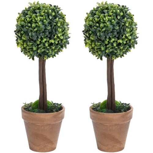  Umjetni &amp;scaron;im&amp;scaron;iri s posudama 2 kom u obliku kugle zeleni 56 cm Slike