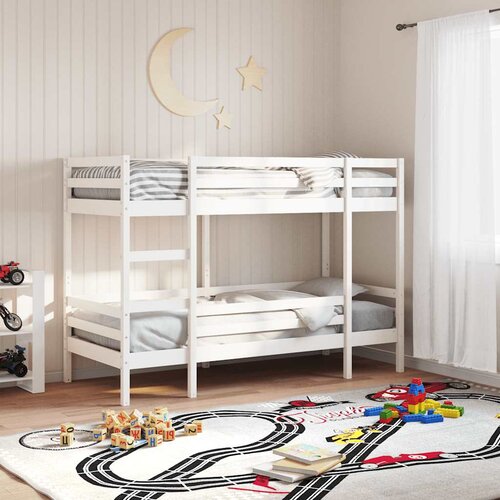  Krevet na kat bijeli 90 x 200 cm od masivne borovine Cijene