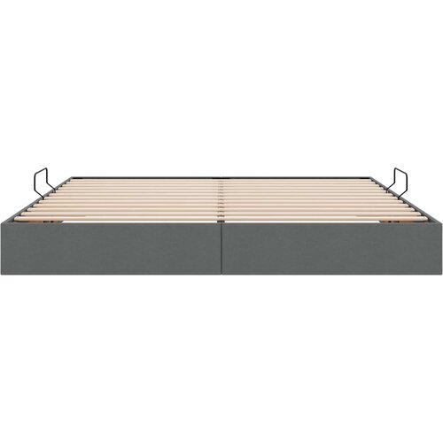  Otomanski krevet s pohranom Tamno siva 200 x 200 cm tkanina Slike