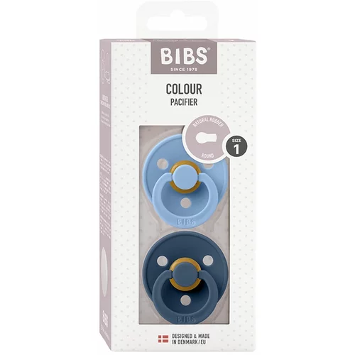 Bibs 110428 Dusty Blue & Steel Blue lateks - Colour duda z okroglim cucljem 1