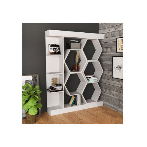 Hanah home Sueno Bijela polica za knjige 140x29,6x177,4 cm, Bijela Cene
