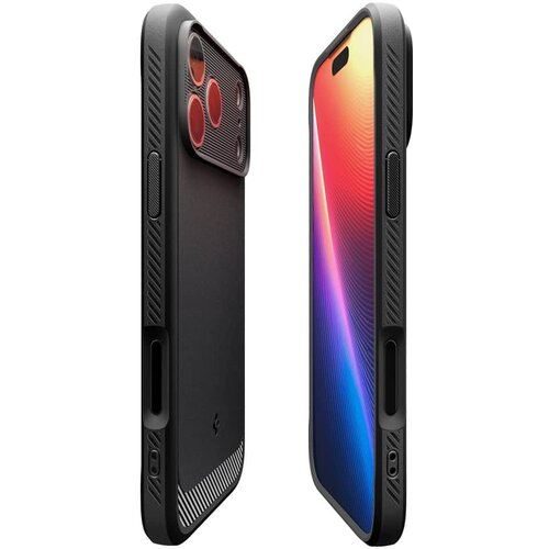 Spigen Rugged Armor MagSafe maska za iPhone 17 Pro ACS10329 - mat crna Slike