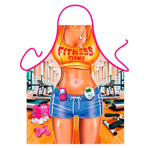  Ženska kecelja fitness devojka bež Slike